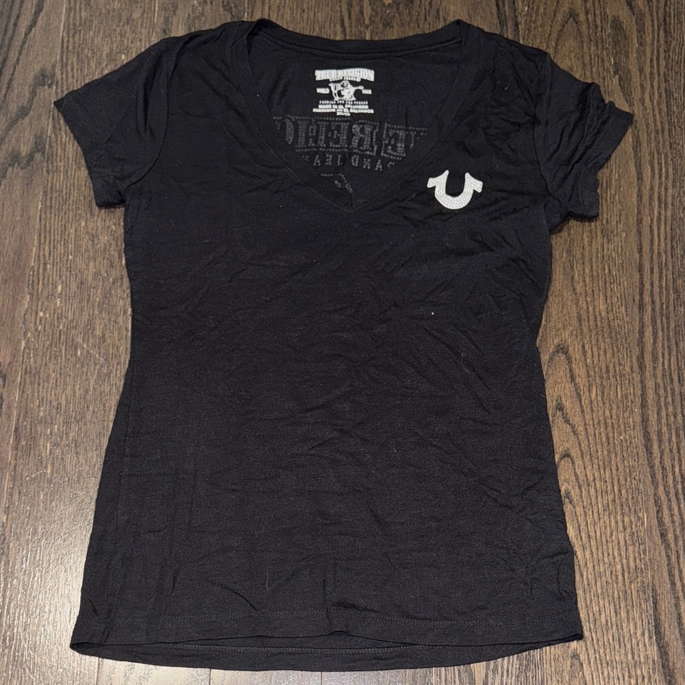 True Religion Black Short Sleeve Tee